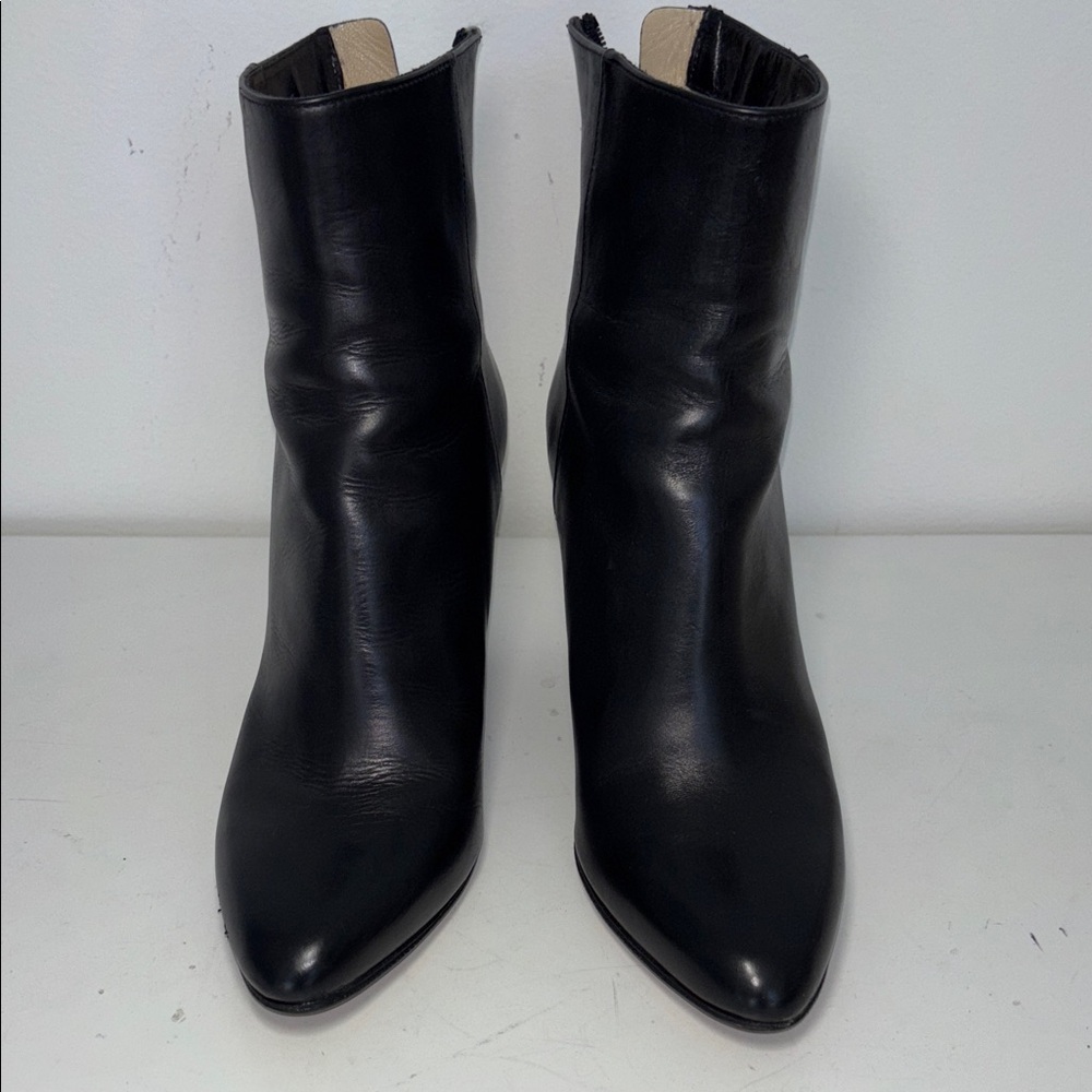 Jimmy Choo Sz 34 Black Leather Ankle Boots Booties - Picture 2 of 7